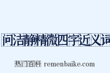问洁静精微四字近义词是什么意思的图片